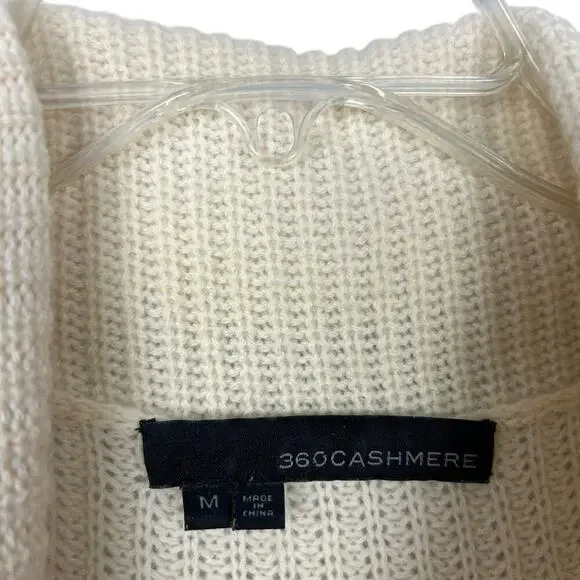 360 Cashmere Cream Cashmere Collared Sleeveless Knit Sweater Tank M - Picture 3 of 6